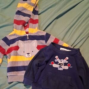 Striped Kids Hoodie with Fox Design